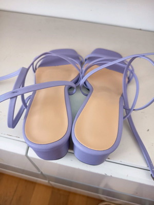 Πέδιλα Shein μωβ νούμερο 37 καινούργια με στενό coup de pied
