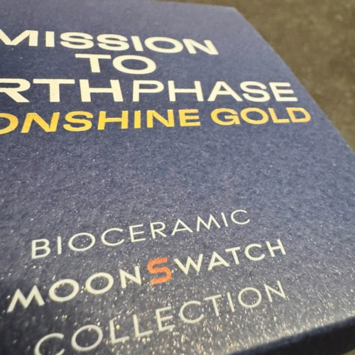 Swatch Omega Moonswatch Mission to Earthphase Moonshine Gold καινούργιο μπλε