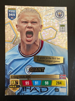Картичка Erling Haaland FIFA 365 Panini Adrenalyn #434 употребявана