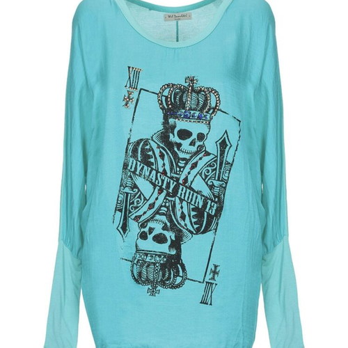 Turquoise long-sleeve top one size Wil Demulder London like new