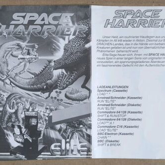 Space Harrier (Elite) Amstrad cassette like new