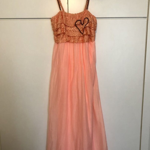 Be You maxi dress salmon cotton-silk like new, strapless boho