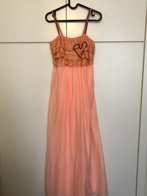 Be You maxi dress salmon cotton-silk like new, strapless boho