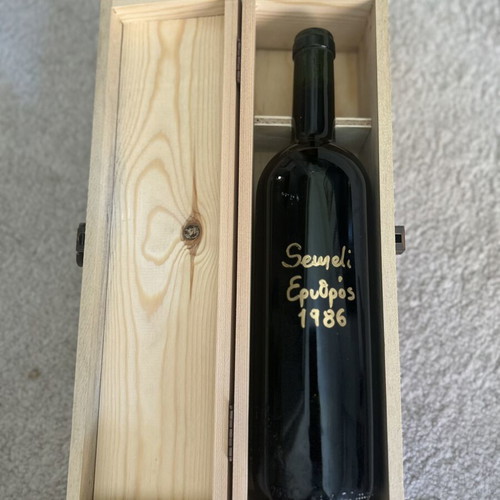 Château Semeli Red Wine 1986 Cabernet Sauvignon with Wooden Case