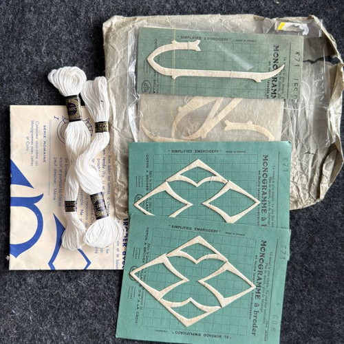 Vintage French Simplified Embroidery Set with DMC Thread