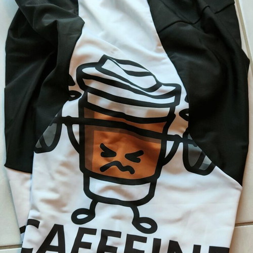Caffeine Cycling Shorts XXL like new with padding and funny design
