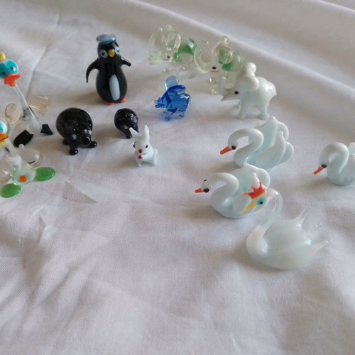 Murano animal figurines used, pack of 15 pieces