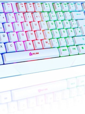 Klim Ασύρματο RGB Πληκτρολόγιο Gaming QWERTZ σαν καινούργιο, λευκό