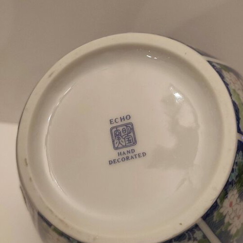 Vintage porcelain vase with lid and plate ECHO like new