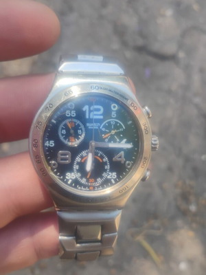 Swatch Irony Chrono ανδρικό ρολόι μεταχειρισμένο, ασημί, θέλει μπαταρία