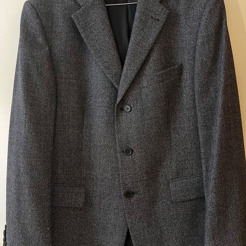 Féraud jacket new, 100% wool, size L, black and grey