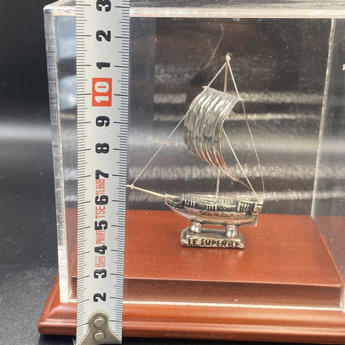 Silver miniature ship Le Superbe like new, decorative 925° silver