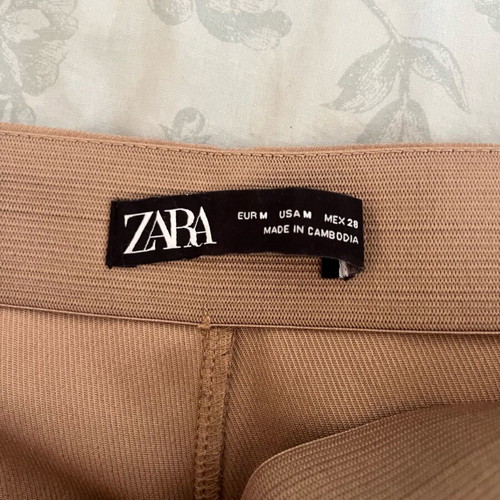 Zara fabric stretch pants like new, size M, beige-brown