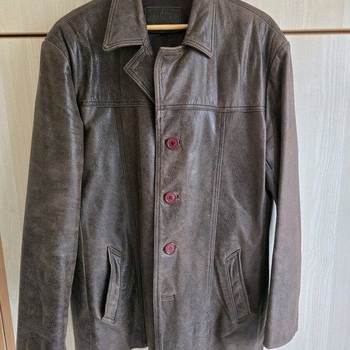 Leather coat brown medium used