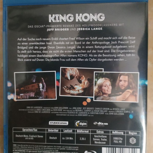 King Kong 1976 Blu Ray new without Greek subtitles