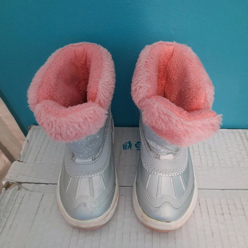 Children's boots used, warm, size 24, gray and pink