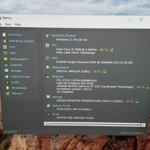 Dell Optiplex 3050 midi computer i5 7500, 8GB RAM, 240GB SSD, GT 220 1GB used