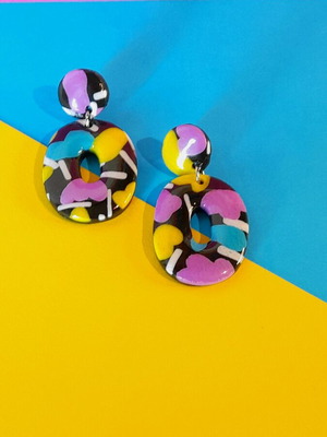 M-art S-tudio earrings new, funky multicolor