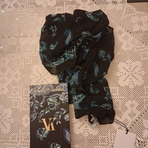 Bombay Sapphire x Vassia Kostara Scarf new, black and blue