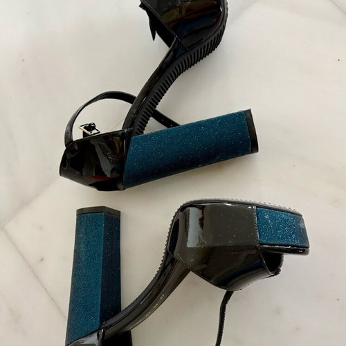 New couture shoes from Milan, leather, size 38, black