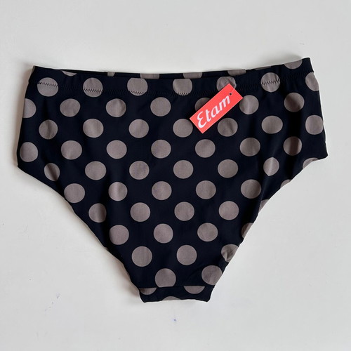 Etam swim bottom new with high waist and polka dots, size 38