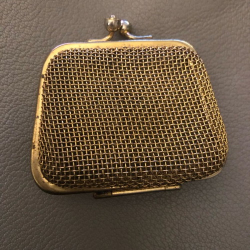 Vintage gold metal wallet used