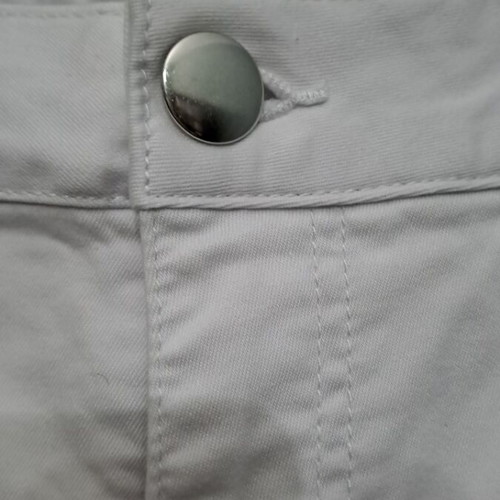 White denim pants like new, silver button, sizes S and M