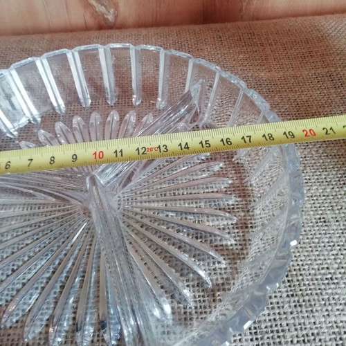 Crystal tray for nuts vintage genuine carved like new