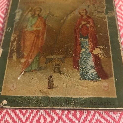 Antique religious icon used from the Holy Land 1934