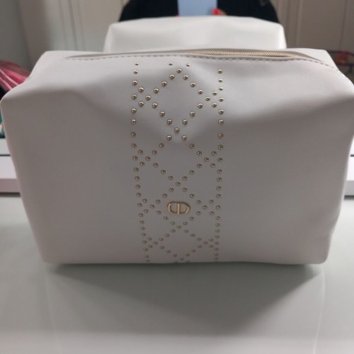 Dior cosmetic bag new, white, can be used as evening clutch