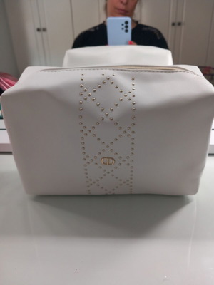Dior cosmetic bag new, white, can be used as evening clutch