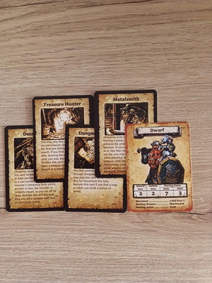 HeroQuest Dwarf Hero expansion like new with 4 skill cards