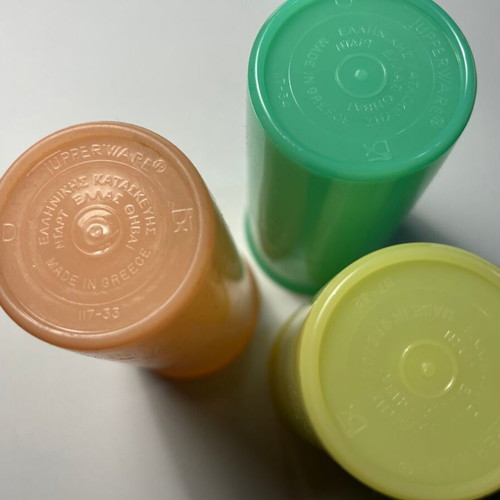 Tupperware plastic cups new, set of 3