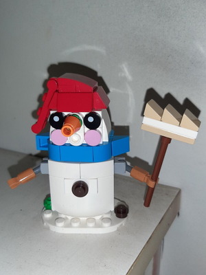 Lego Snowman with Broom new