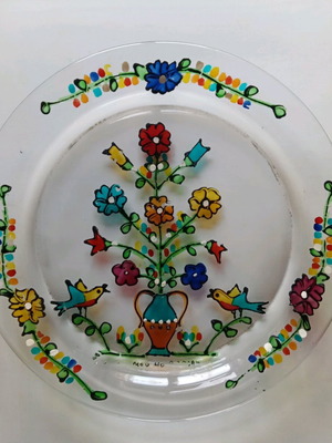 Διακοσμητικό πιατάκι hand painted σαν καινούργιο, ενθύμιο Μουσείου Βρελλη