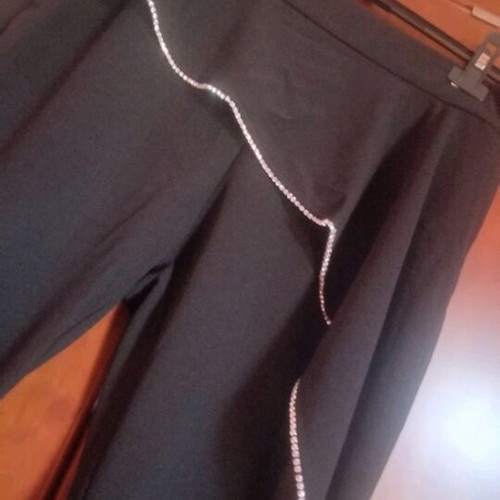 Black flare pants with strass Shein new, size L