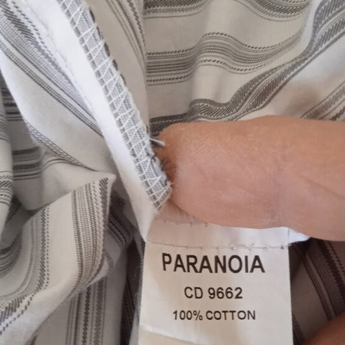 Long shirt Paranoia white and gray like new, cotton, size M