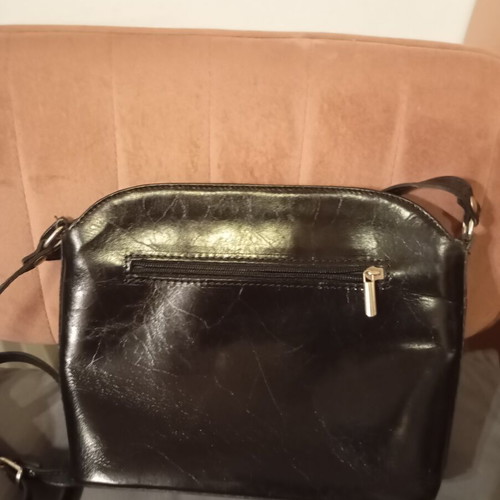 Vera Pelle crossbody bag like new, genuine leather, black