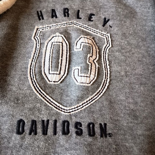 Harley Davidson grey zip-up hoodie XL, authentic
