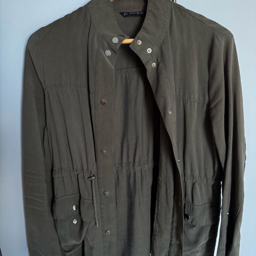 Zara jacket used, olive color, size S