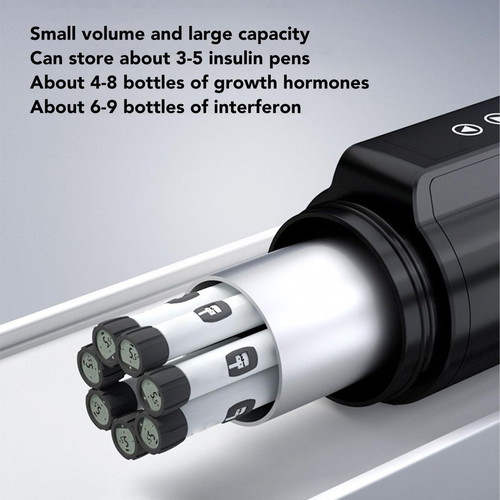 Insulin pen cooling case USB new, 0-18°C, for 5 pens