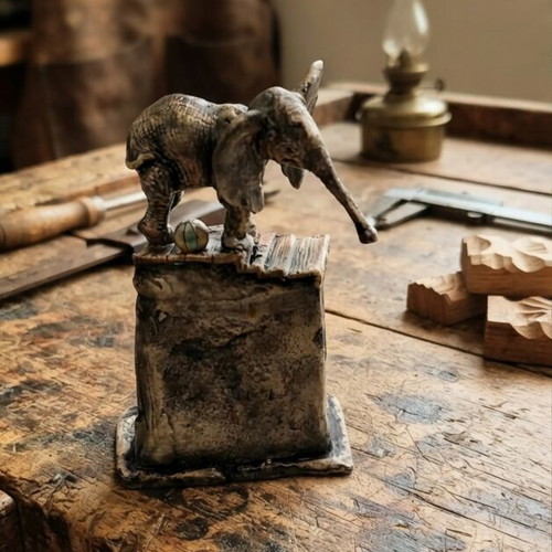 Handmade Ceramic Elephant Sculpture stoneware