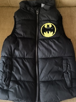 Batman Superman Sleeveless Jacket like new, size 122 cm, black, H&M
