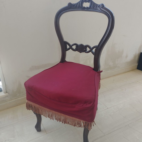Handmade solid wood chairs like new, set of 6 with covers