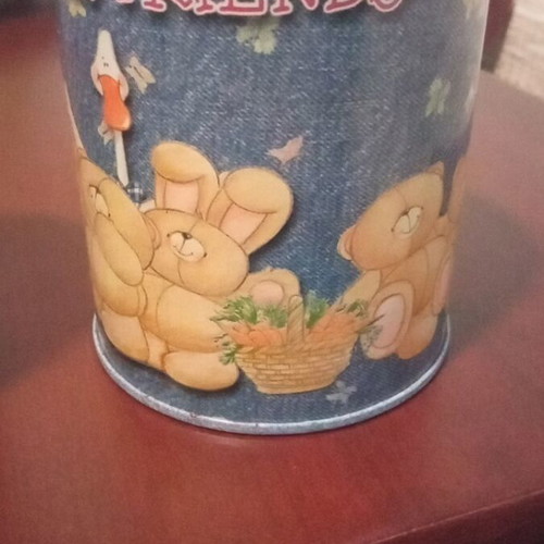 Metal pencil holders for children, set of five used