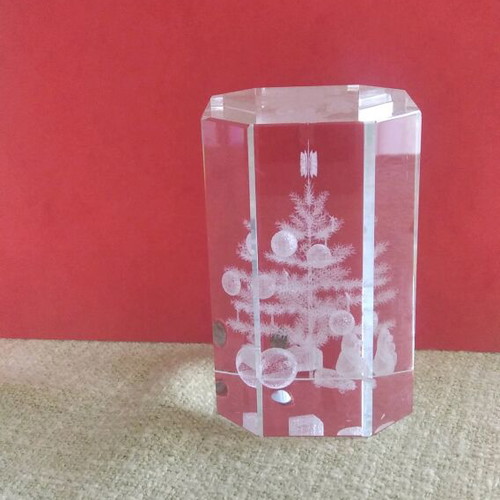Christmas decoration new, transparent with Christmas tree