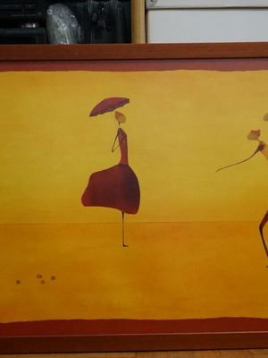 Decorative Ona painting used, 55 x 105 cm