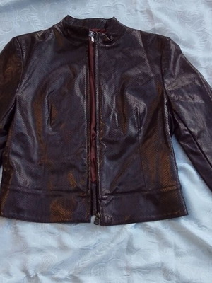 Platini Sportswear women's jacket like new, dark red leather look