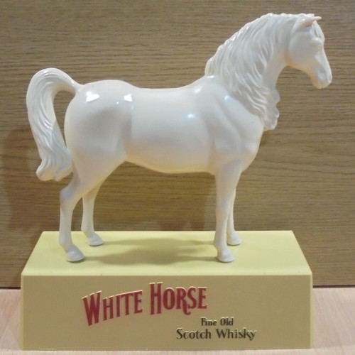 White Horse Scotch Whisky old promotional plastic statue used