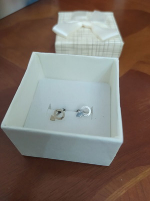 925 Silver Earrings with Male Symbol, new